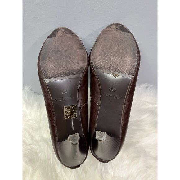 Monroe & Main booties Womens 9.5 studded accents on heels Brown Ankle - Picture 6 of 7